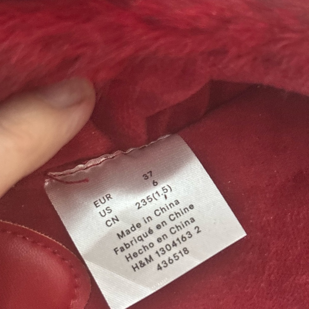 H&M Red Fur Slippers for Women - Picture 5 of 5